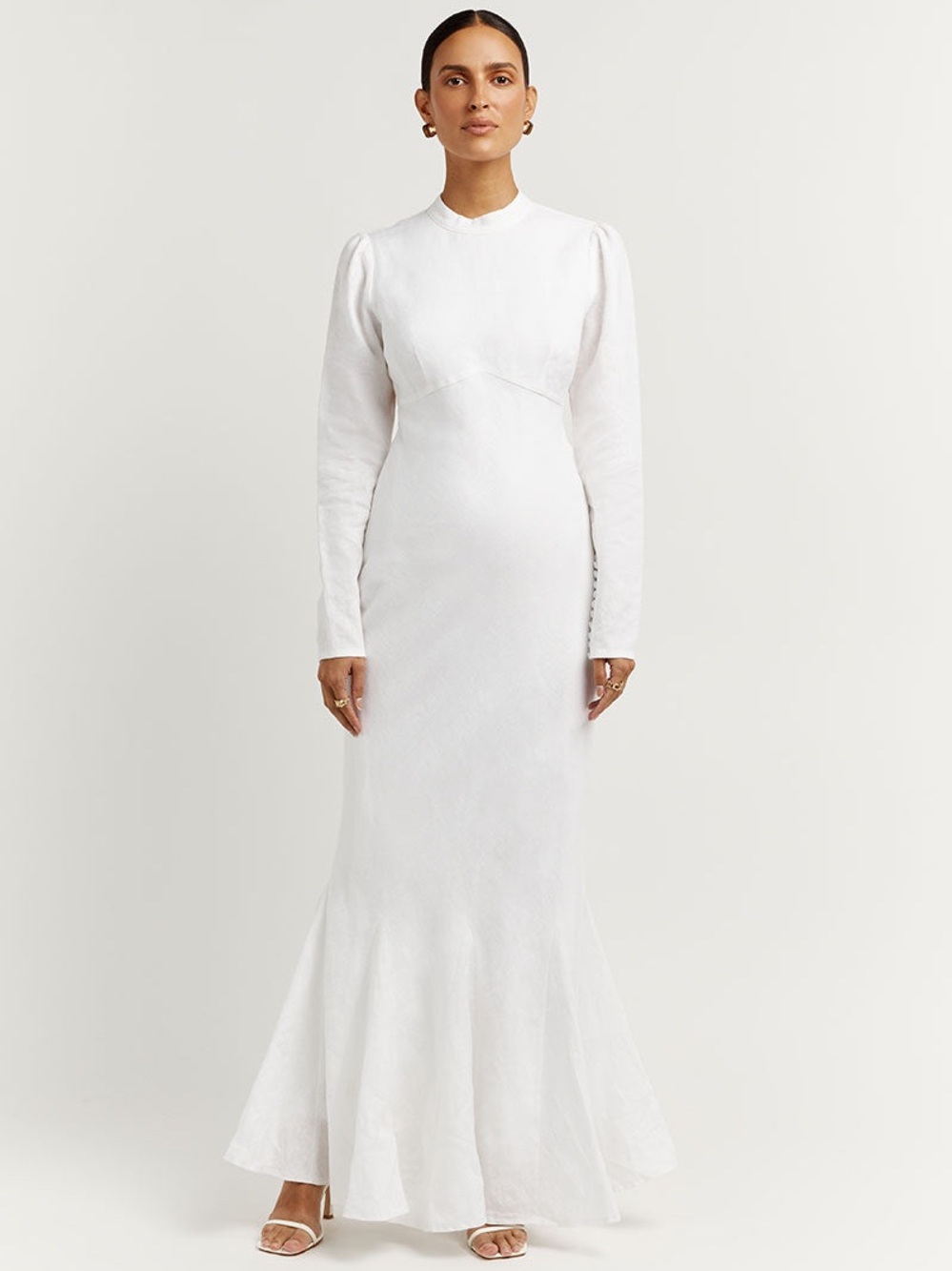 BNWT DISSH Aisle White Linen Maxi Dress size 6